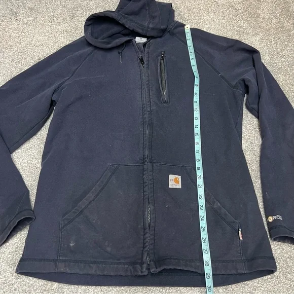 Carhartt Force FR Hoodie Jacket Cat 2 Mens Medium Tall Navy Blue Flame Resistant - Picture 2 of 11